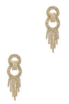 Rhinestone Two Circle Earrings