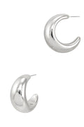 METAL HALF MOON EARRING