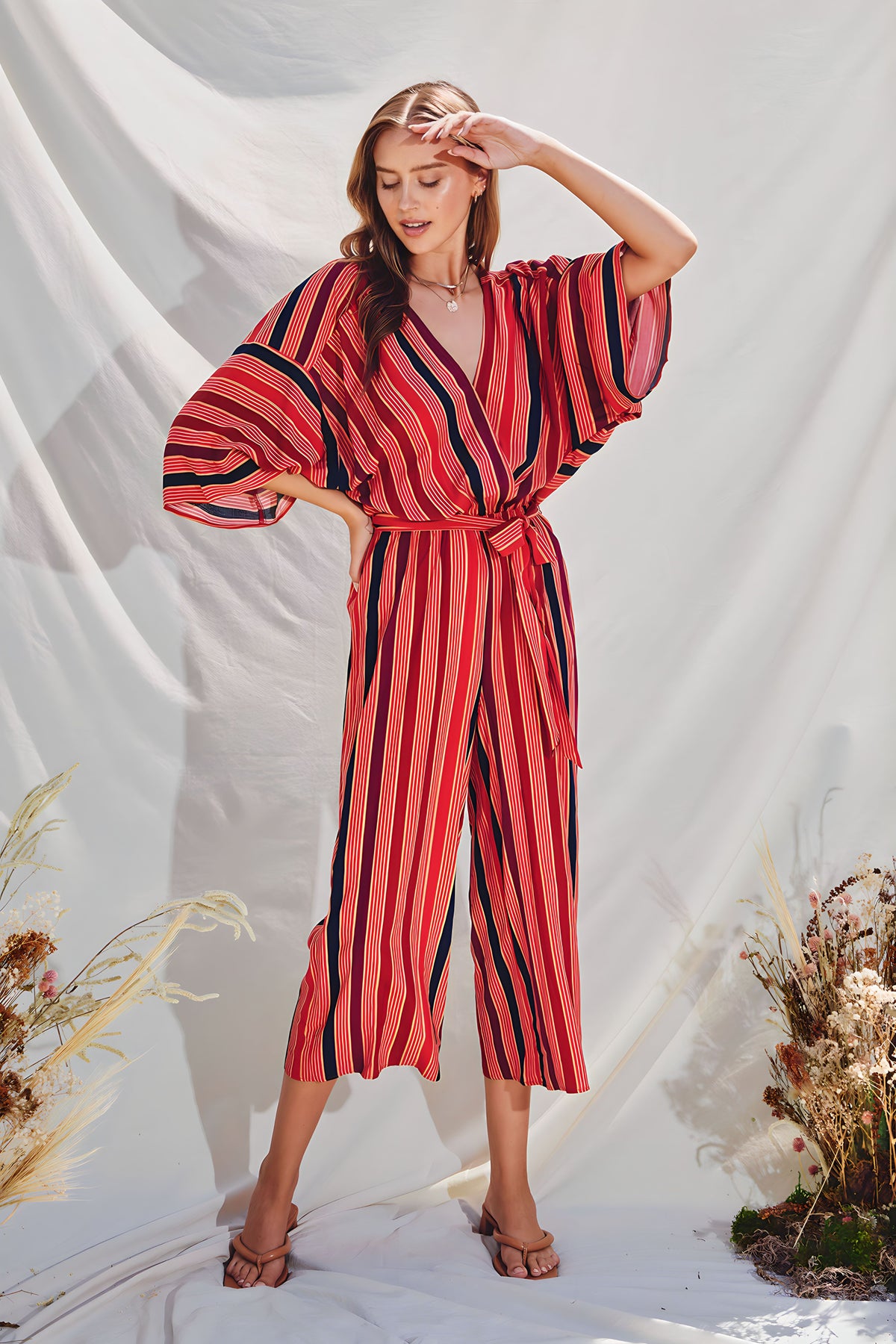 Striped Kimono/ Jumpsuit